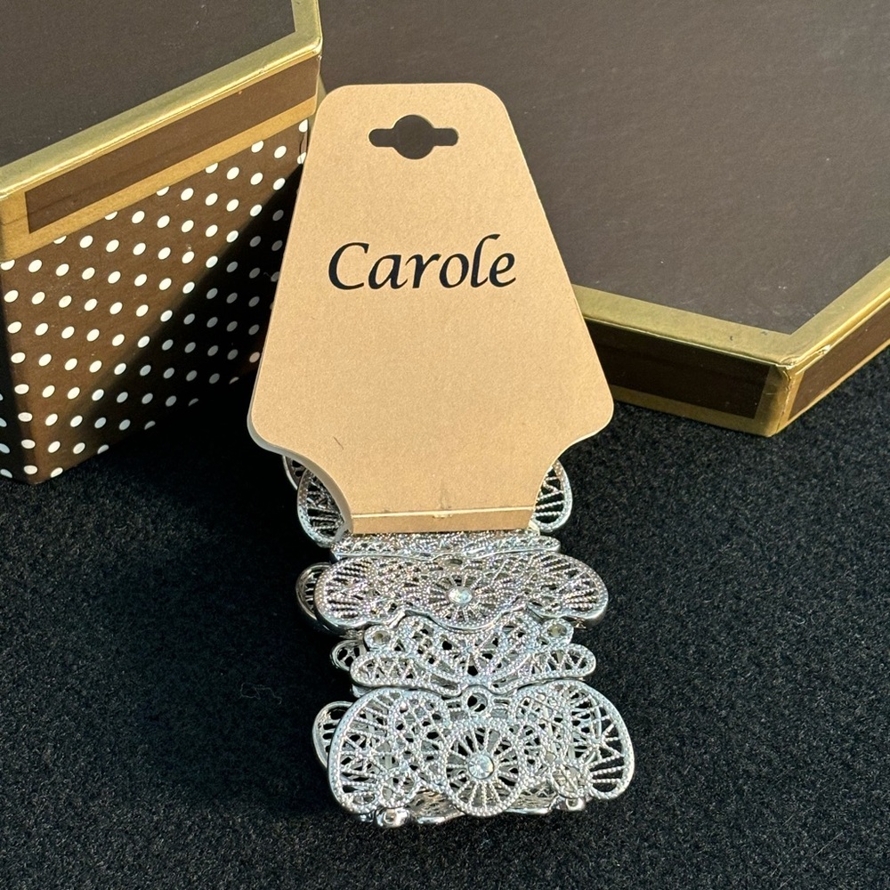 Silver Tone Filigree Style Bracelet